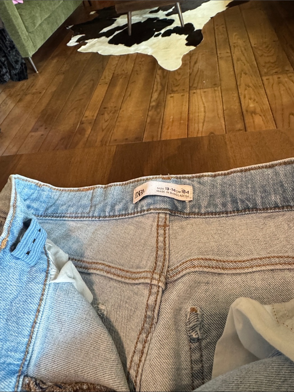 Zara Light Blue Flared Girls Jeans - Picture 4 of 8